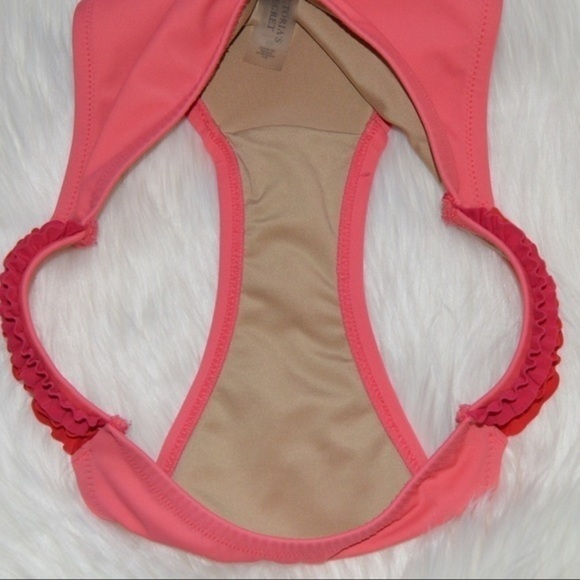 Victoria’s Secret Pink & Red Ruffle Bandeau Bikini XS Bottom‎ Medium Top Barbie - Picture 5 of 8